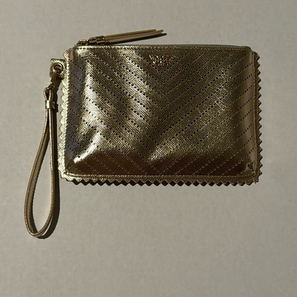 Victoria's Secret Handbags - Victoria's Secret Laser Cut Night Out Gold Metallic Wristlet